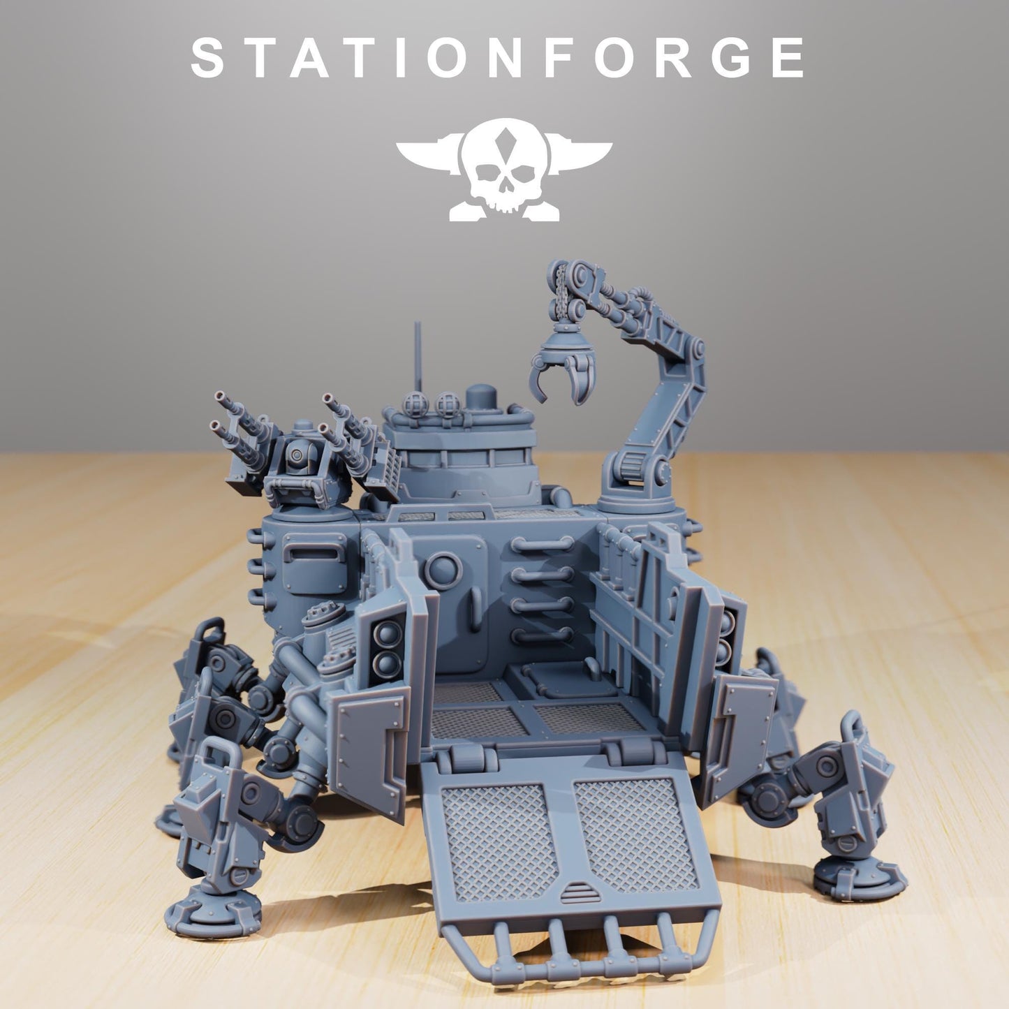 Scavenger Transport Tank, Space Techno-bots, modular Sci-Fi warriors by STATIONFORGE, Sci-Fi Wargames Cyber-themed Grimdark miniatures