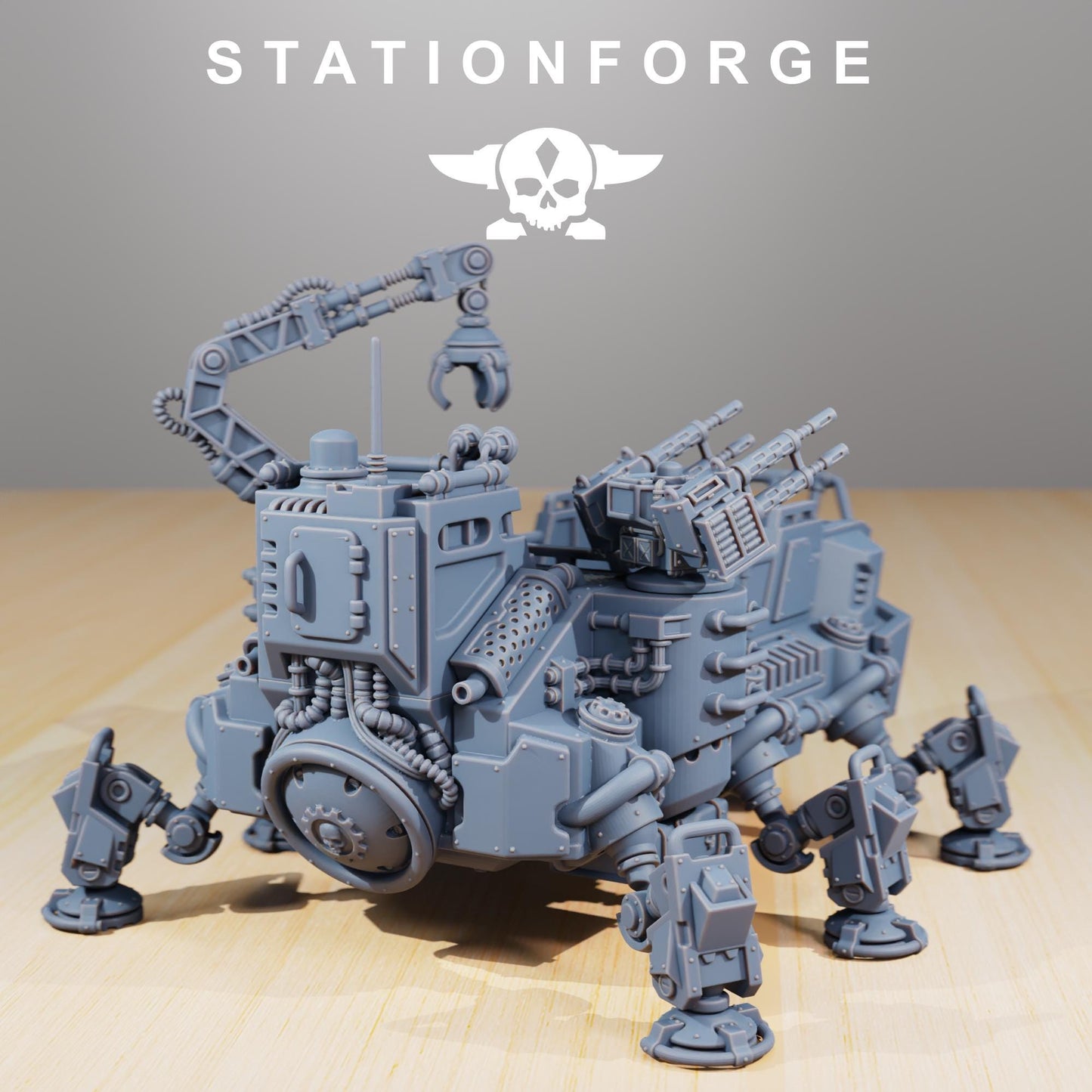 Scavenger Transport Tank, Space Techno-bots, modular Sci-Fi warriors by STATIONFORGE, Sci-Fi Wargames Cyber-themed Grimdark miniatures