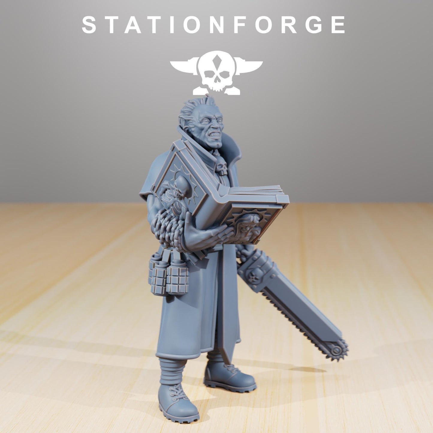 GrimGuard - Priest Miniature by STATIONFORGE, Grimdark Guardsmen Character