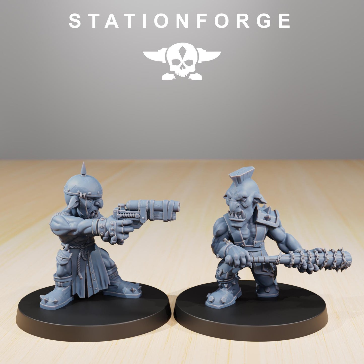 Orkaz Goblins, Space-Faring Orkish Menace Sculpted by STATIONFORGE, Grimdark Compatible, Sci-Fi Wargame Scale