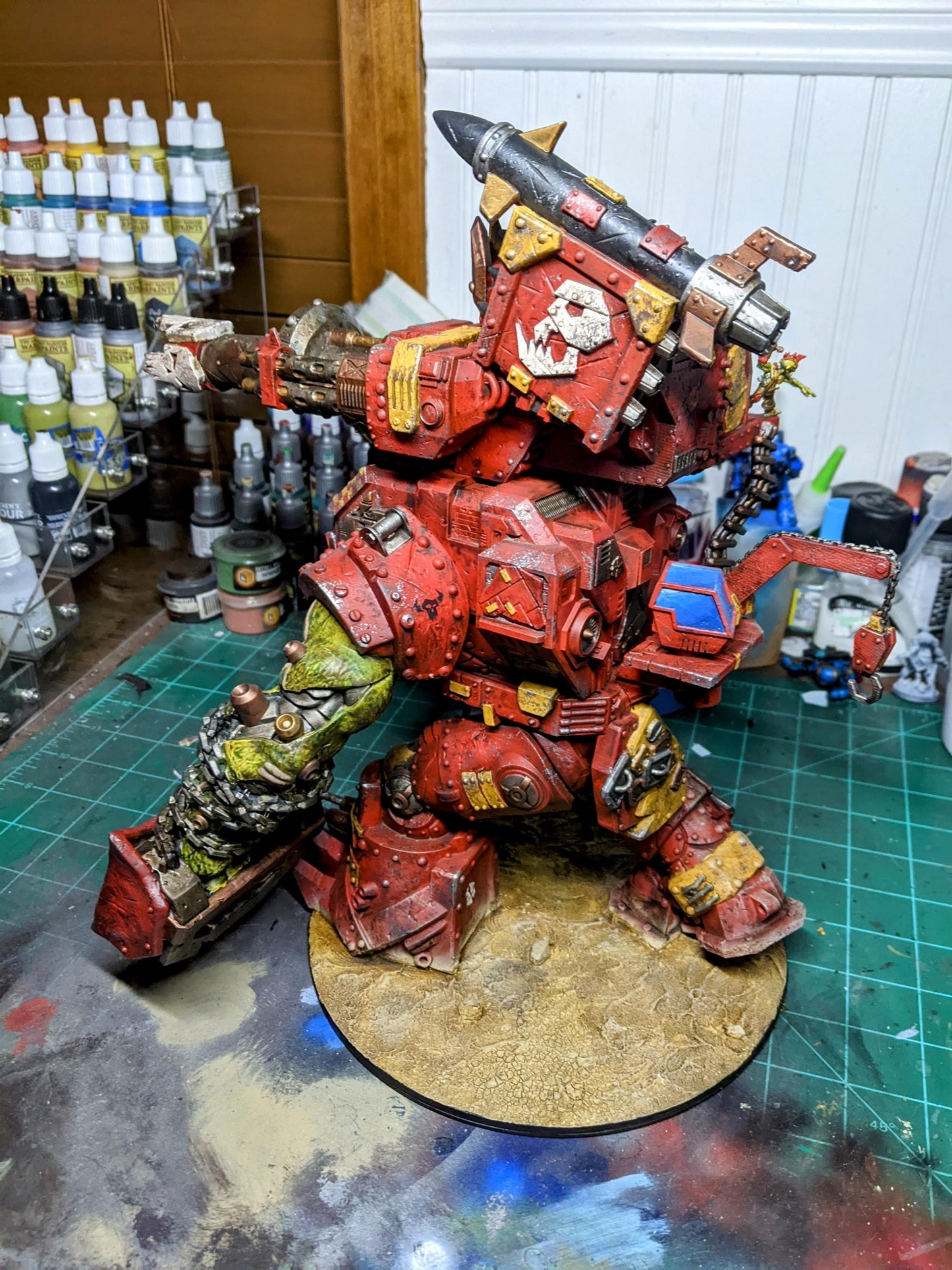 Orkaz Mega Steppa, Space-Faring Orkish Menace Sculpted by STATIONFORGE, Grimdark Compatible, Scaled for Sci-Fi Miniature Wargames