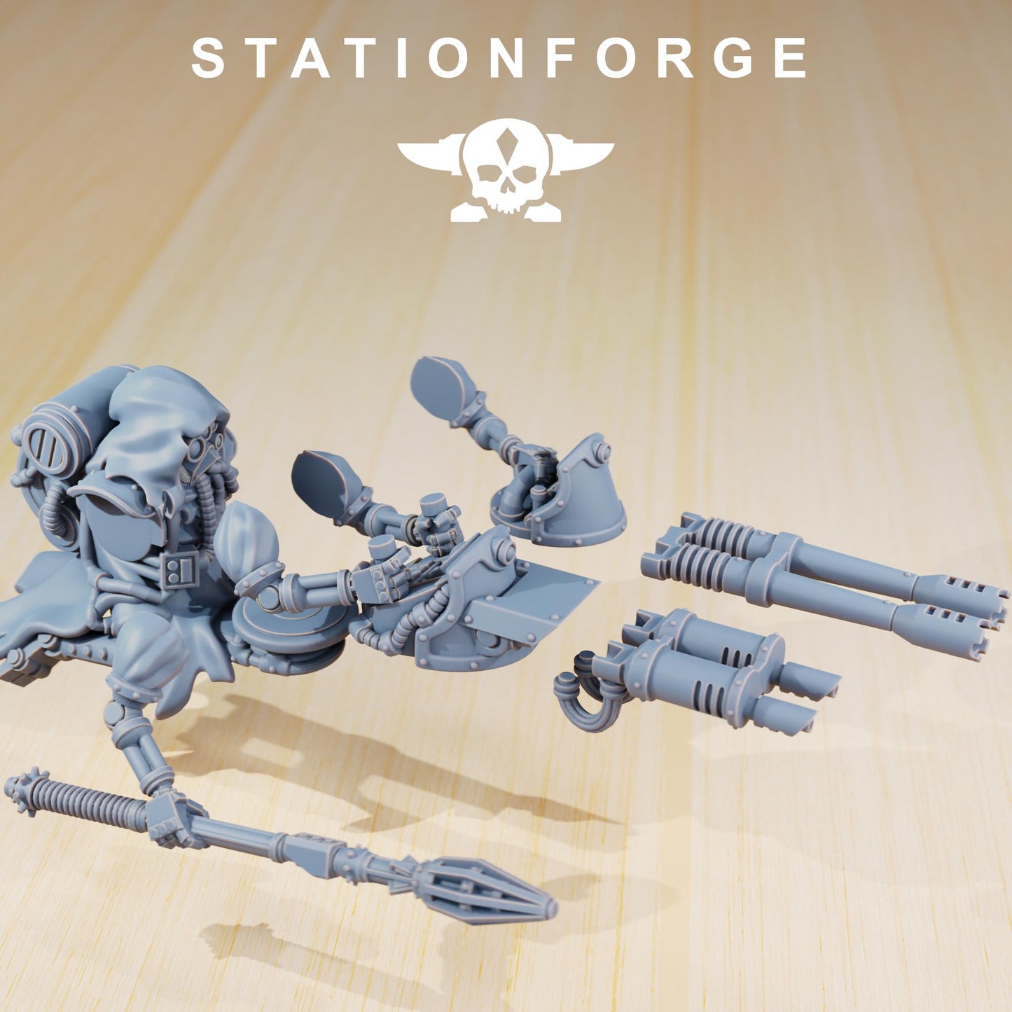 Scavenger Alpha Rider, Space Techno-bots, modular Sci-Fi warriors by STATIONFORGE, Sci-Fi Wargames Cyber-themed Grimdark miniatures