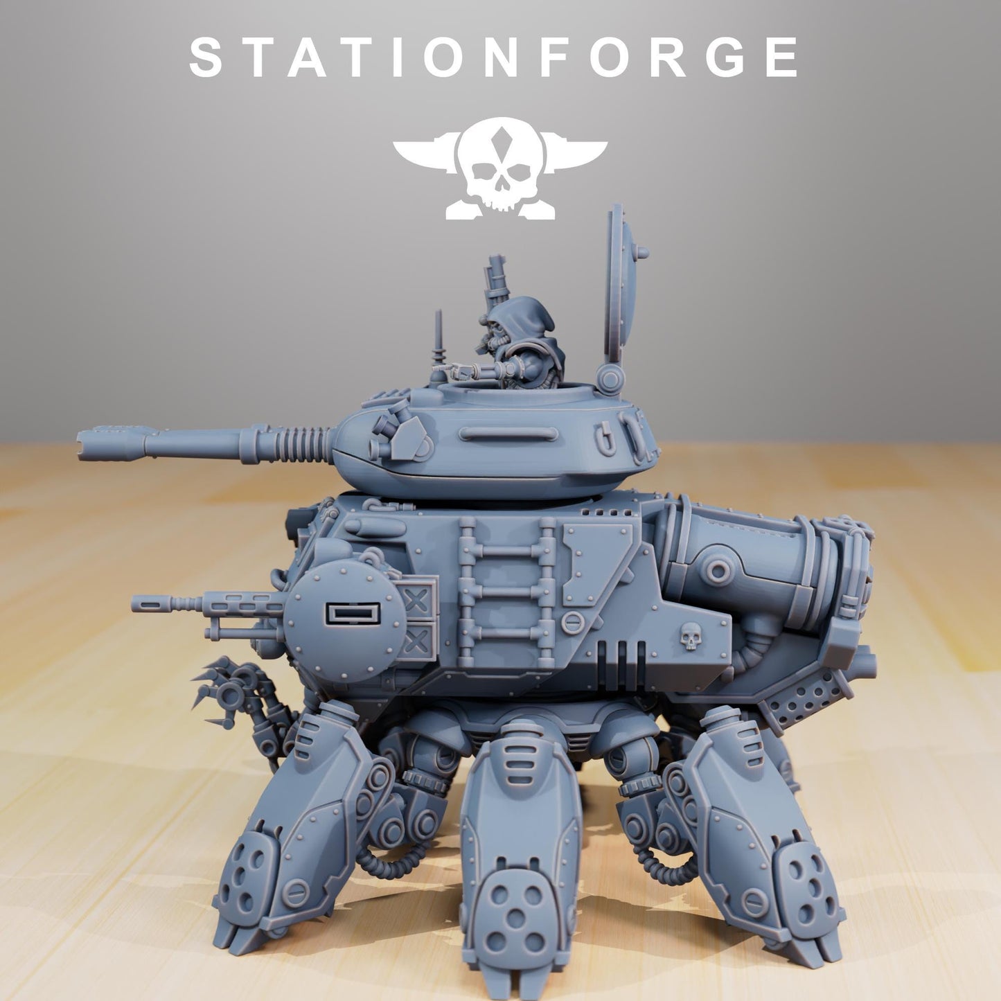 Scavenger Tank, Space Techno-bots, modular Sci-Fi warriors by STATIONFORGE, Sci-Fi Wargames Cyber-themed Grimdark miniatures