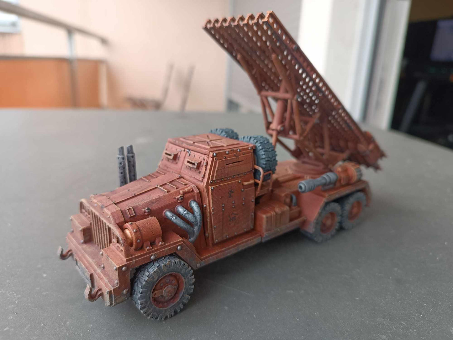 GrimGuard - SF-31J Artillery Truck, Modular Sci-Fi Guardsmen Vehicle by STATIONFORGE, Sci-fi Wargames Proxy, Imperial Guard Transport Truck