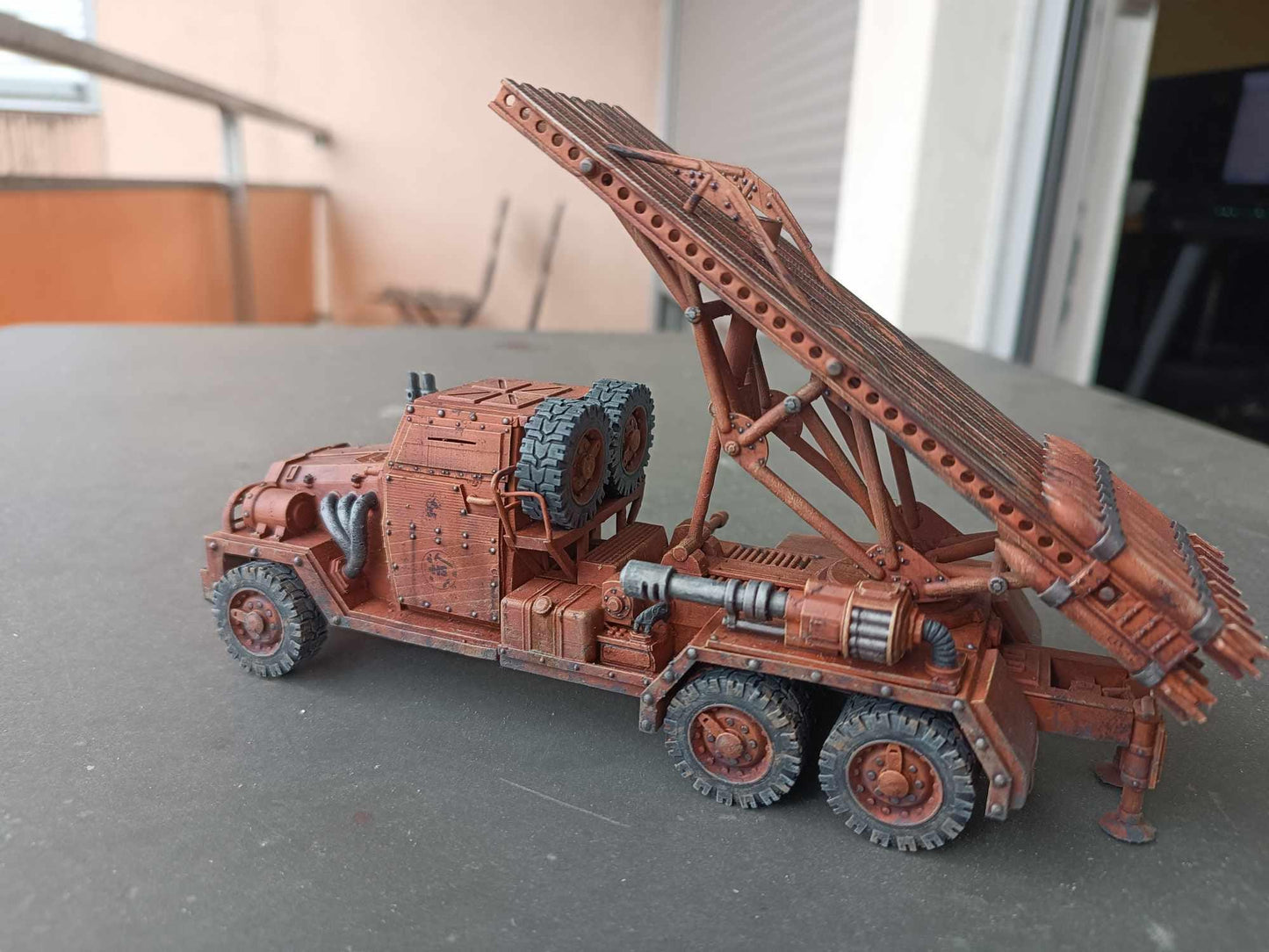 GrimGuard - SF-31J Artillery Truck, Modular Sci-Fi Guardsmen Vehicle by STATIONFORGE, Sci-fi Wargames Proxy, Imperial Guard Transport Truck