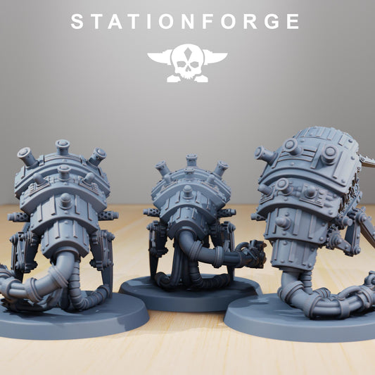 Scavenger Assassinators, Space Techno-bots, modular Sci-Fi warriors by STATIONFORGE, Sci-Fi Wargames Cyber-themed Grimdark miniatures