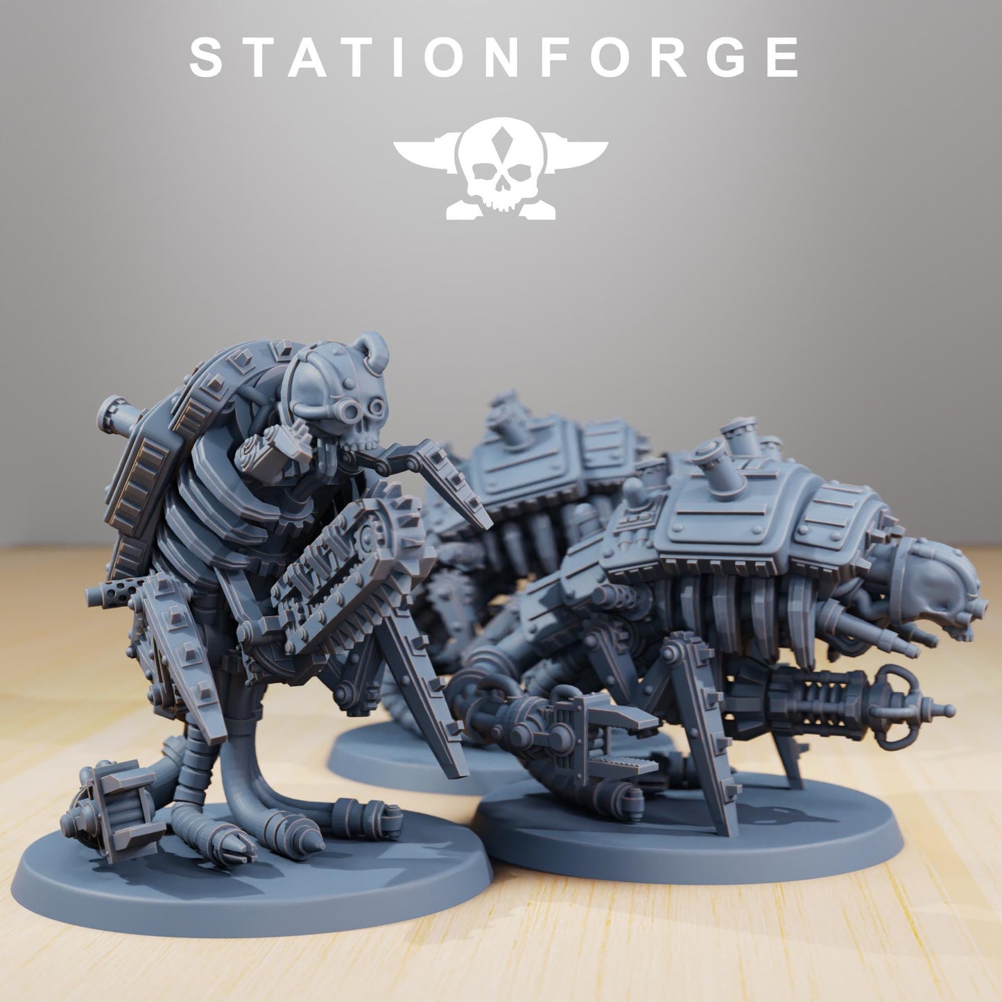 Scavenger Assassinators, Space Techno-bots, modular Sci-Fi warriors by STATIONFORGE, Sci-Fi Wargames Cyber-themed Grimdark miniatures