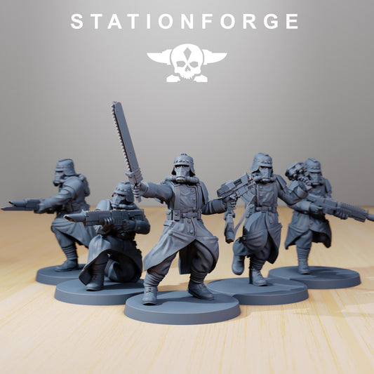 GrimGuard - Trench Runners, Death Korps Proxy, Sci-Fi Wargames Miniatures by STATIONFORGE