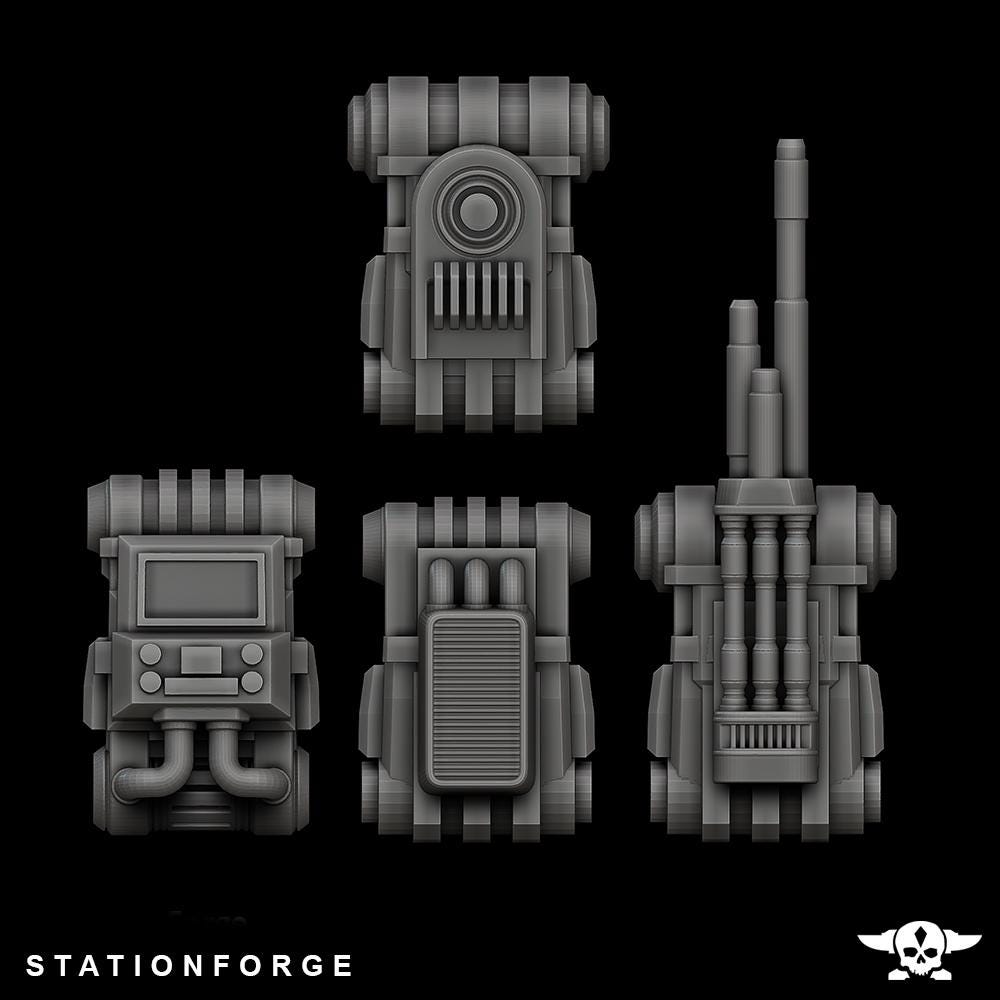 Scavenger Frontliners, Space Techno-bots, modular Sci-Fi warriors by STATIONFORGE, Sci-Fi Wargames Cyber-themed Grimdark miniatures