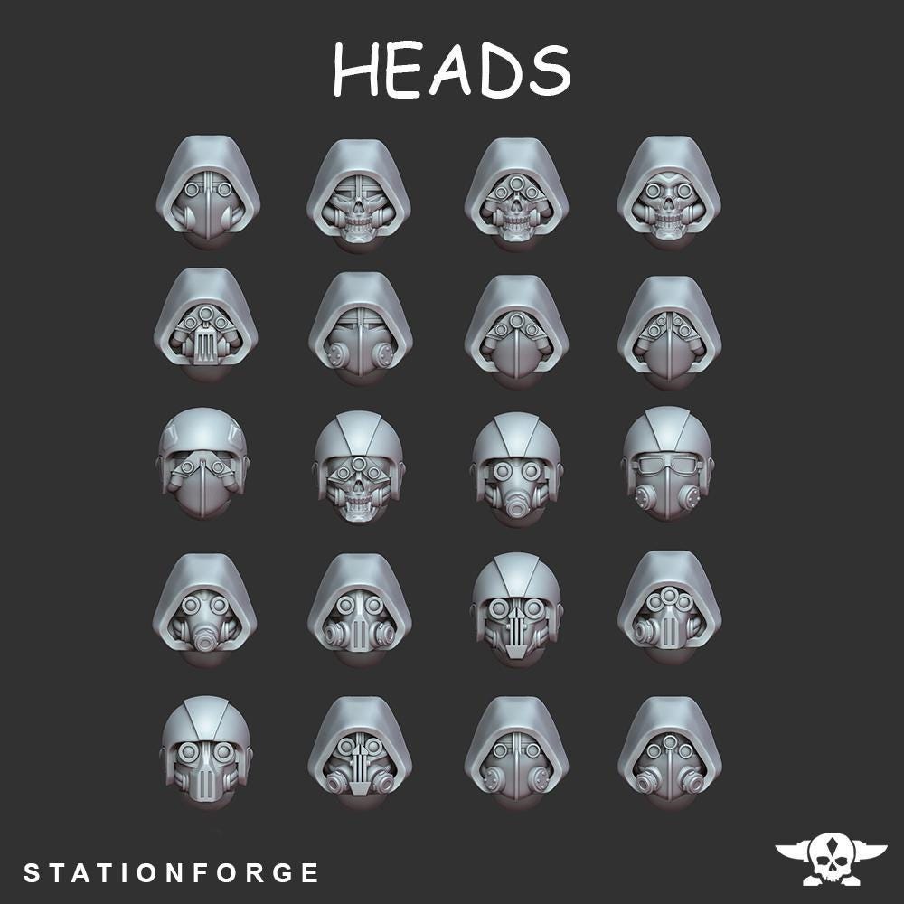 Scavenger Bikers, Space Techno-bots, modular Sci-Fi warriors by STATIONFORGE, Sci-Fi Wargames Cyber-themed Grimdark miniatures