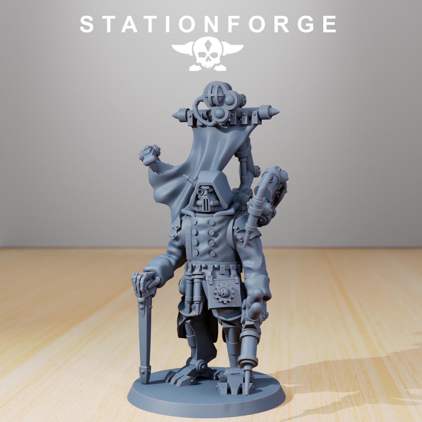 Scavenger Repair Doc, Space Techno-bots, modular Sci-Fi warriors by STATIONFORGE, Sci-Fi Wargames Cyber-themed Grimdark miniatures