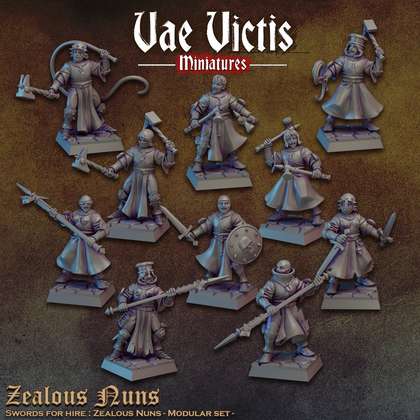 Zealous nuns vol 01, Bits and Weapon Conversions Fantasy by Vae Victis, perfect for Fantasy Wargames and RPGs