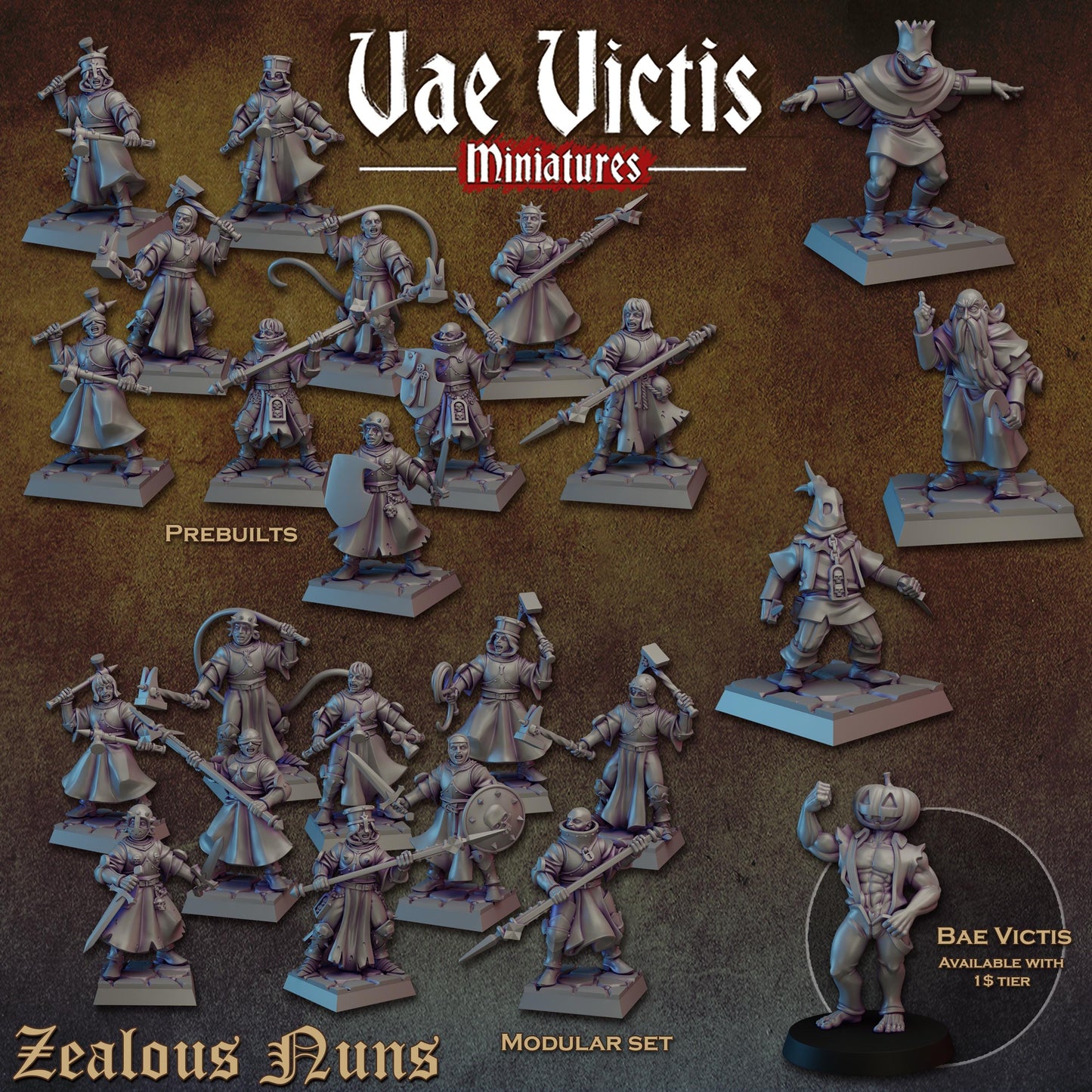 Zealous nuns vol 01, Bits and Weapon Conversions Fantasy by Vae Victis, perfect for Fantasy Wargames and RPGs