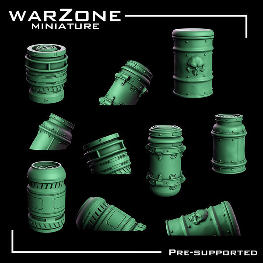 Sci-fi Barrels / Barrels Vol. 01, Grimdark Conversion Parts and Basing Materials Sculpted by WarZone Miniature