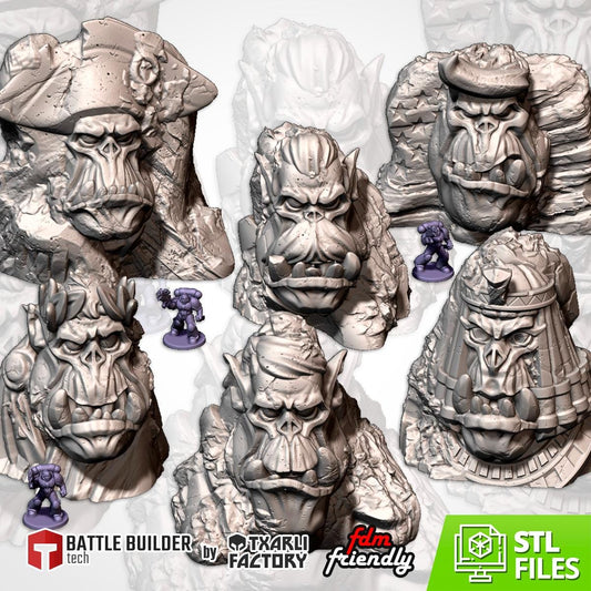 Modular ORCISH MONUMENTS II Txarli Factor Terrain Monument Set, Perfect for Tabletop Wargames