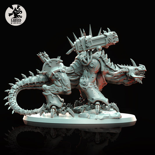 Forged Dragon, Heretic Daemon Tank Sculpted by Tainted Windmill, Scaled for Sci-Fi Miniature Wargames