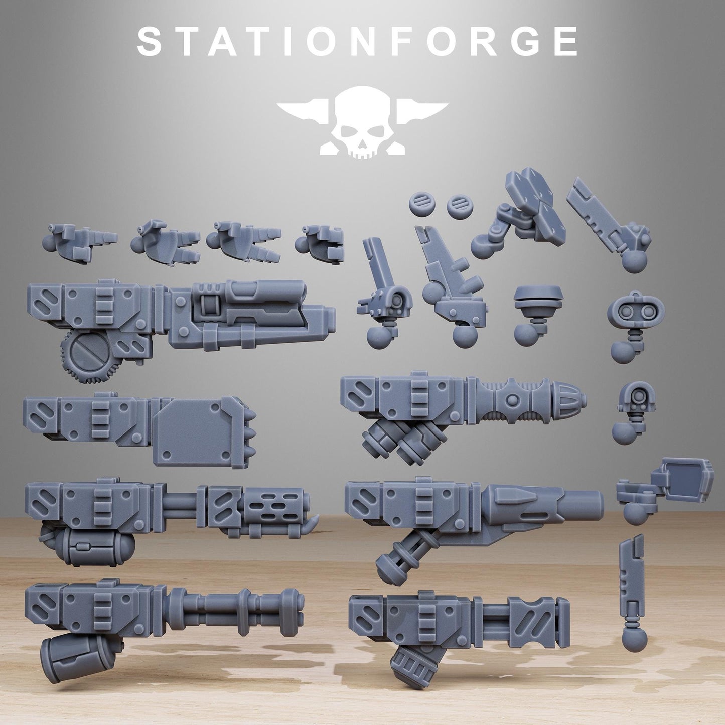 Tarion Strike Mechs Mk1 Builder Kit, Communitarian Alien Infantry, Sci-Fi Wargames Miniatures by STATIONFORGE