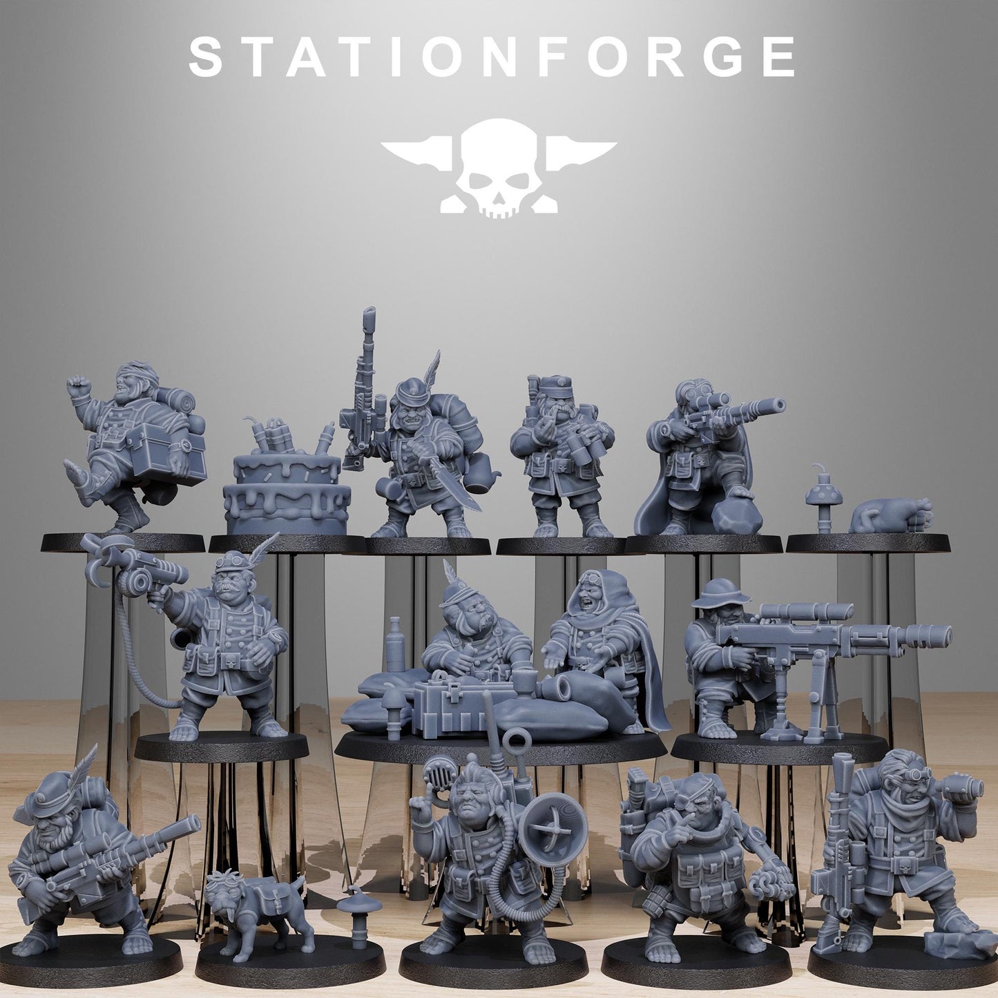GrimGuard Skulldart Trappers, Death Korps Proxy, Sci-Fi Wargames Miniatures by STATIONFORGE