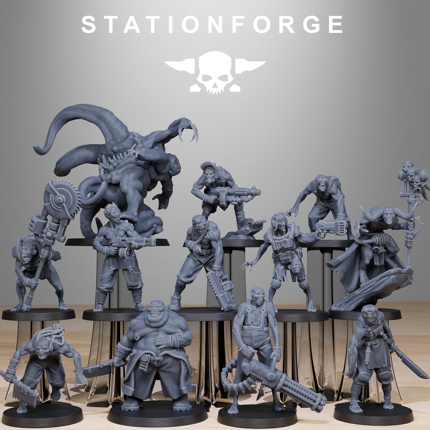 Corrupted Guard Wretched, Chaos Worshipper Sci-Fi Wargames Miniatures by STATIONFORGE, Corrupted Imperial Guard