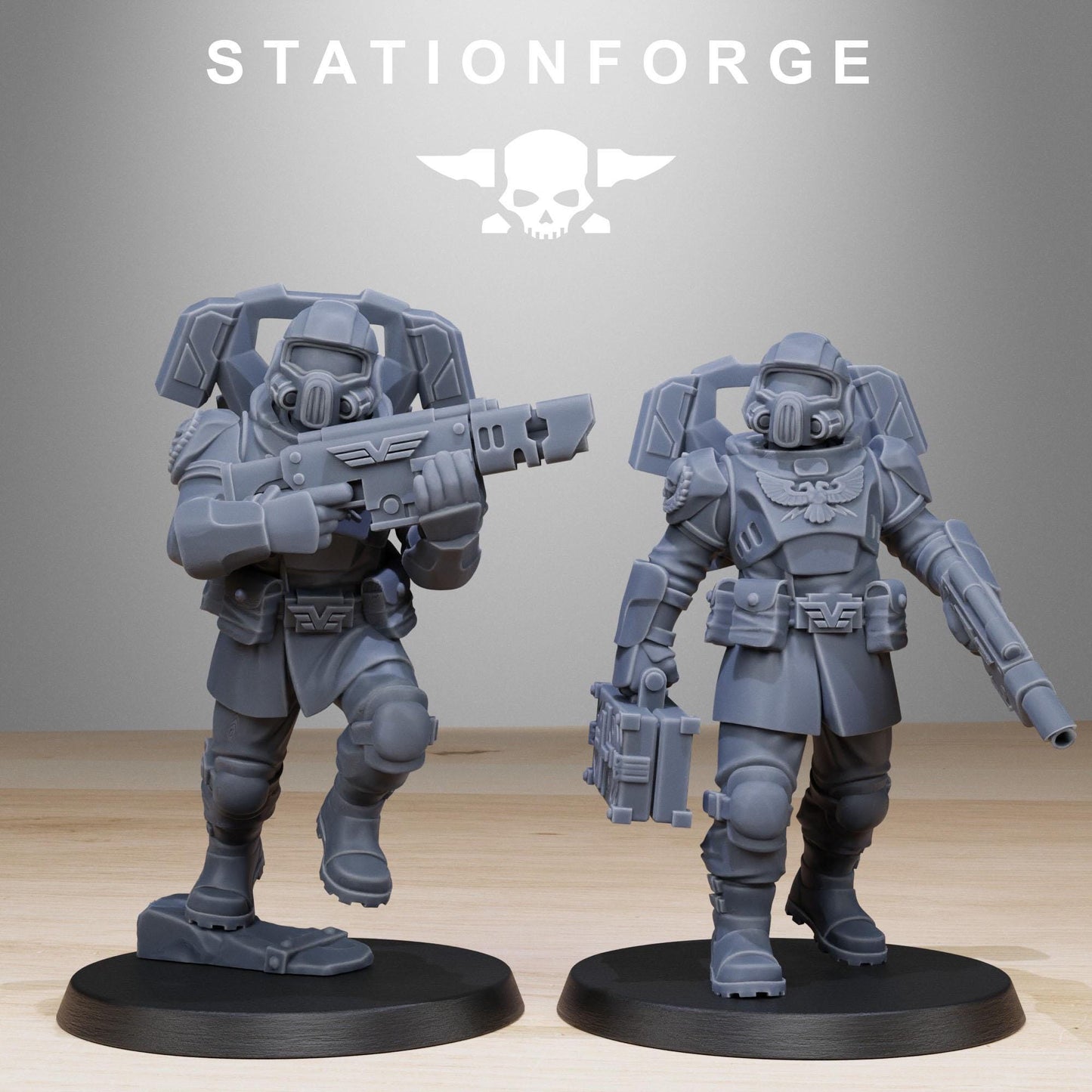 Vaskar Jump Squad, Death Korps Proxy, Sci-Fi Wargames Miniatures by STATIONFORGE