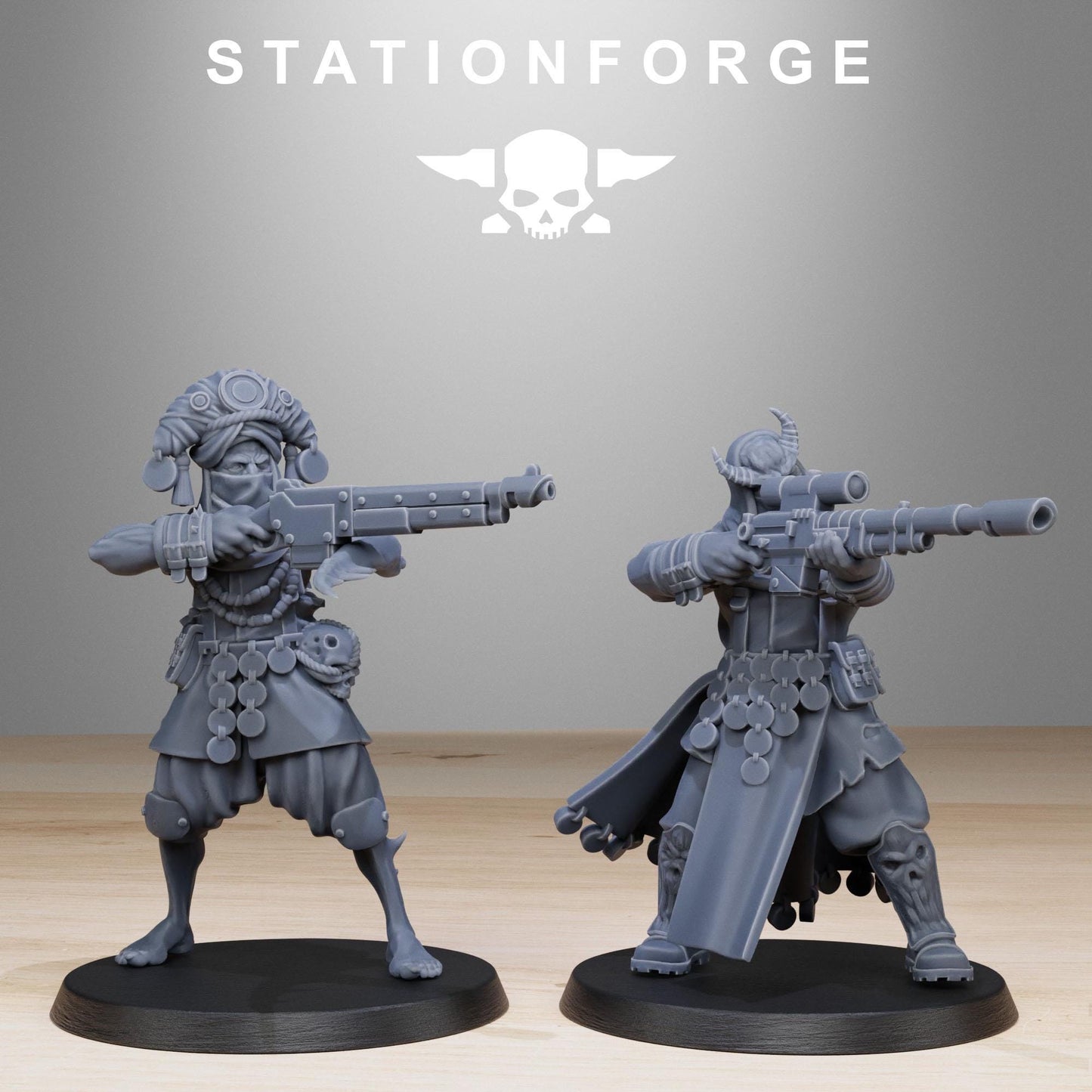 Corrupted Guard Lechers, Chaos Worshipper Sci-Fi Wargames Miniatures by STATIONFORGE, Corrupted Imperial Guard