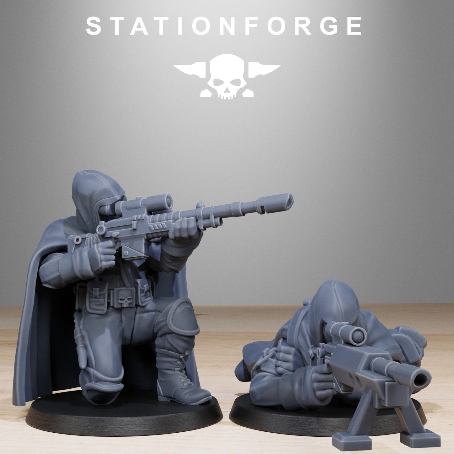 GrimGuard Snipers, Death Korps Proxy, Sci-Fi Wargames Miniatures by STATIONFORGE