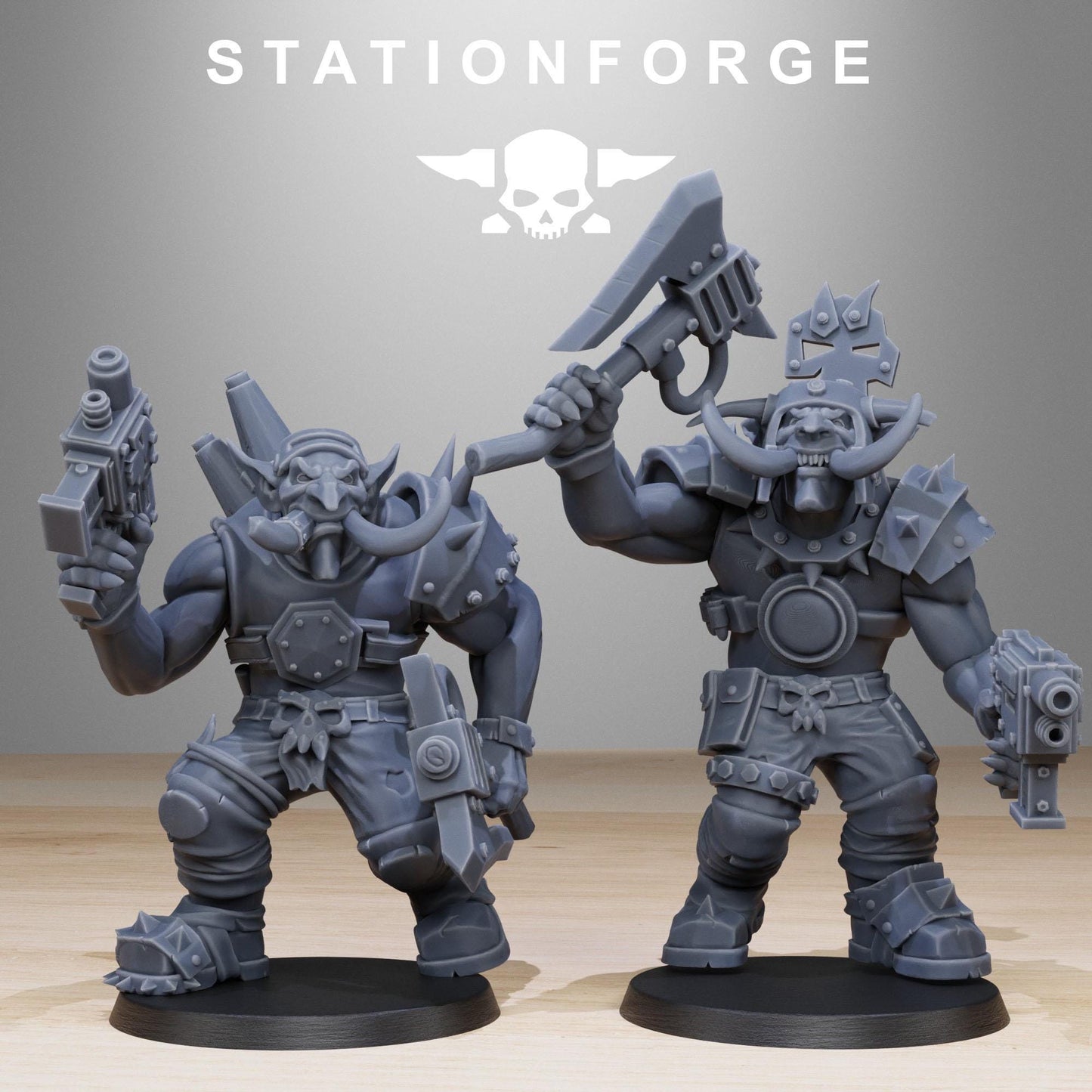 Orkaz Trolls, Space-Faring Orkish Menace Sculpted by STATIONFORGE, Grimdark Compatible, Sci-Fi Wargame Scale
