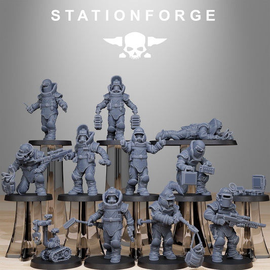 GrimGuard Bomb Squad, Death Korps Proxy, Sci-Fi Wargames Miniatures by STATIONFORGE