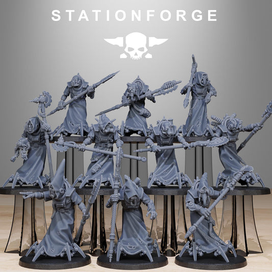 Scavenger Elders, Space Techno-bots, modular Sci-Fi warriors by STATIONFORGE, Sci-Fi Wargames Cyber-themed Grimdark miniatures