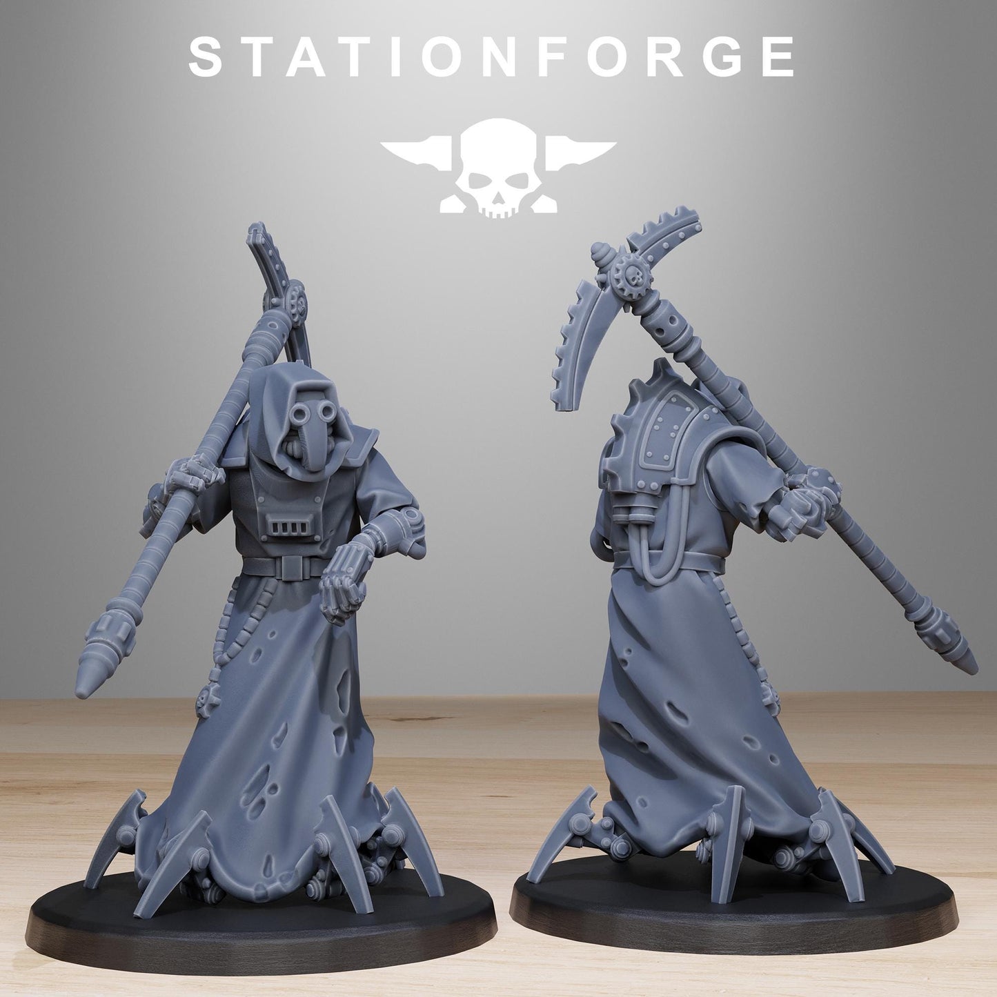 Scavenger Elders, Space Techno-bots, modular Sci-Fi warriors by STATIONFORGE, Sci-Fi Wargames Cyber-themed Grimdark miniatures