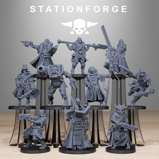 GrimCorp Mercenaries, Death Korps Proxy, Sci-Fi Wargames Miniatures by STATIONFORGE