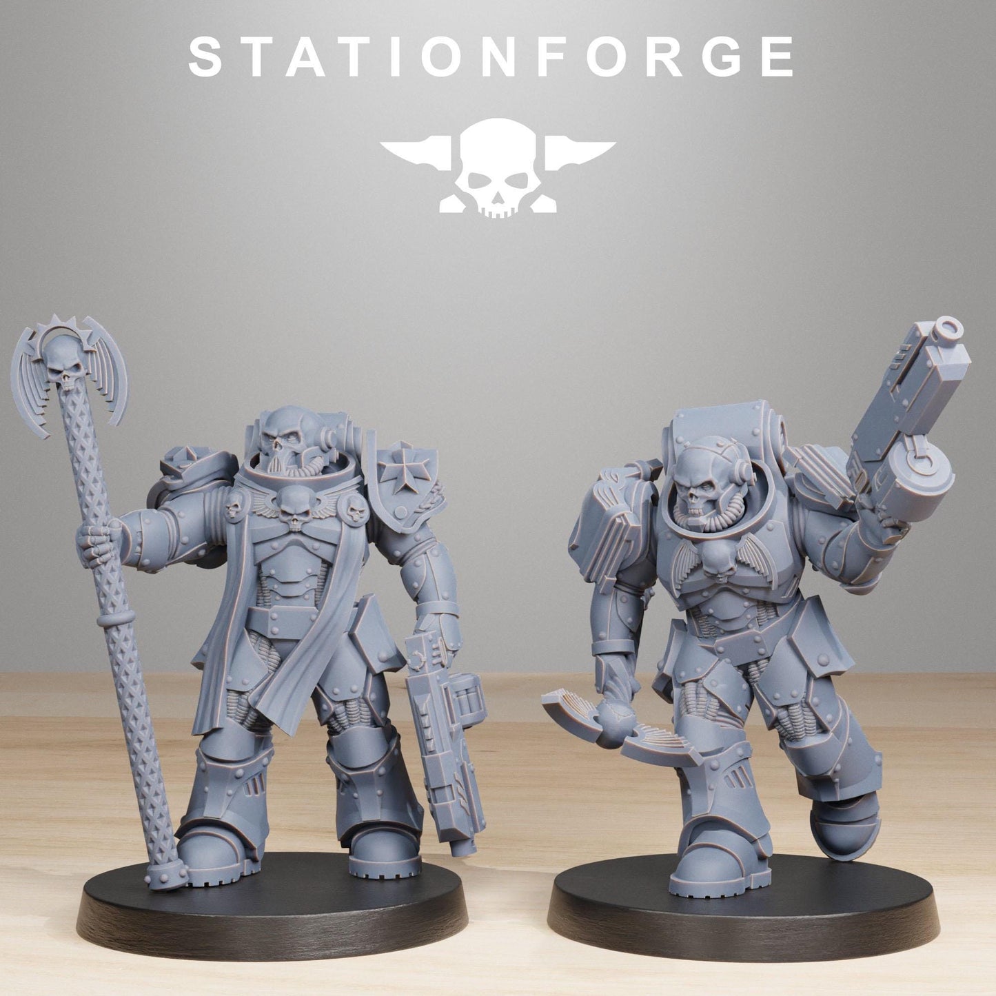 Socratis Reverends, Modular Sci-Fi Marine warriors by STATIONFORGE, Grimdark Wargames Proxy