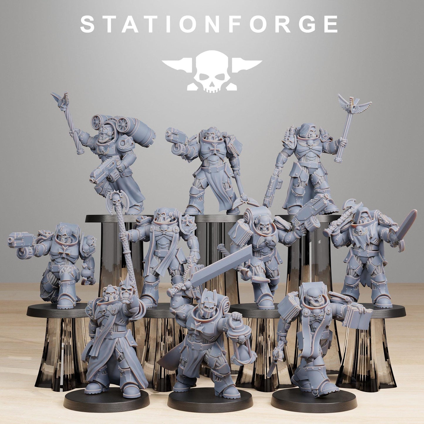 Socratis Reverends, Modular Sci-Fi Marine warriors by STATIONFORGE, Grimdark Wargames Proxy