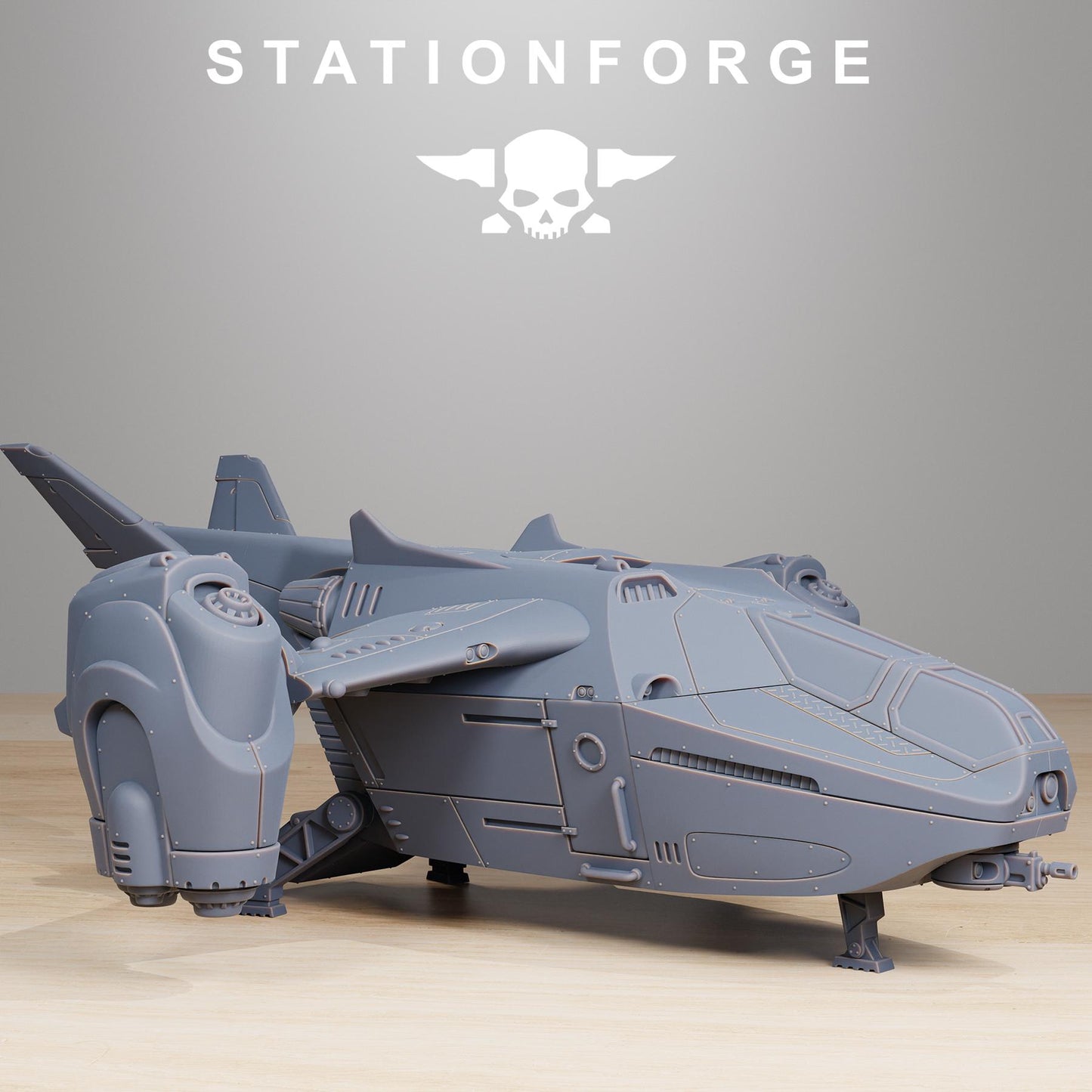Vaskar Dropship, Modular Sci-Fi Guardsmen Warplane by STATIONFORGE, Sci-fi Wargames Proxy, Imperial Guard Transport