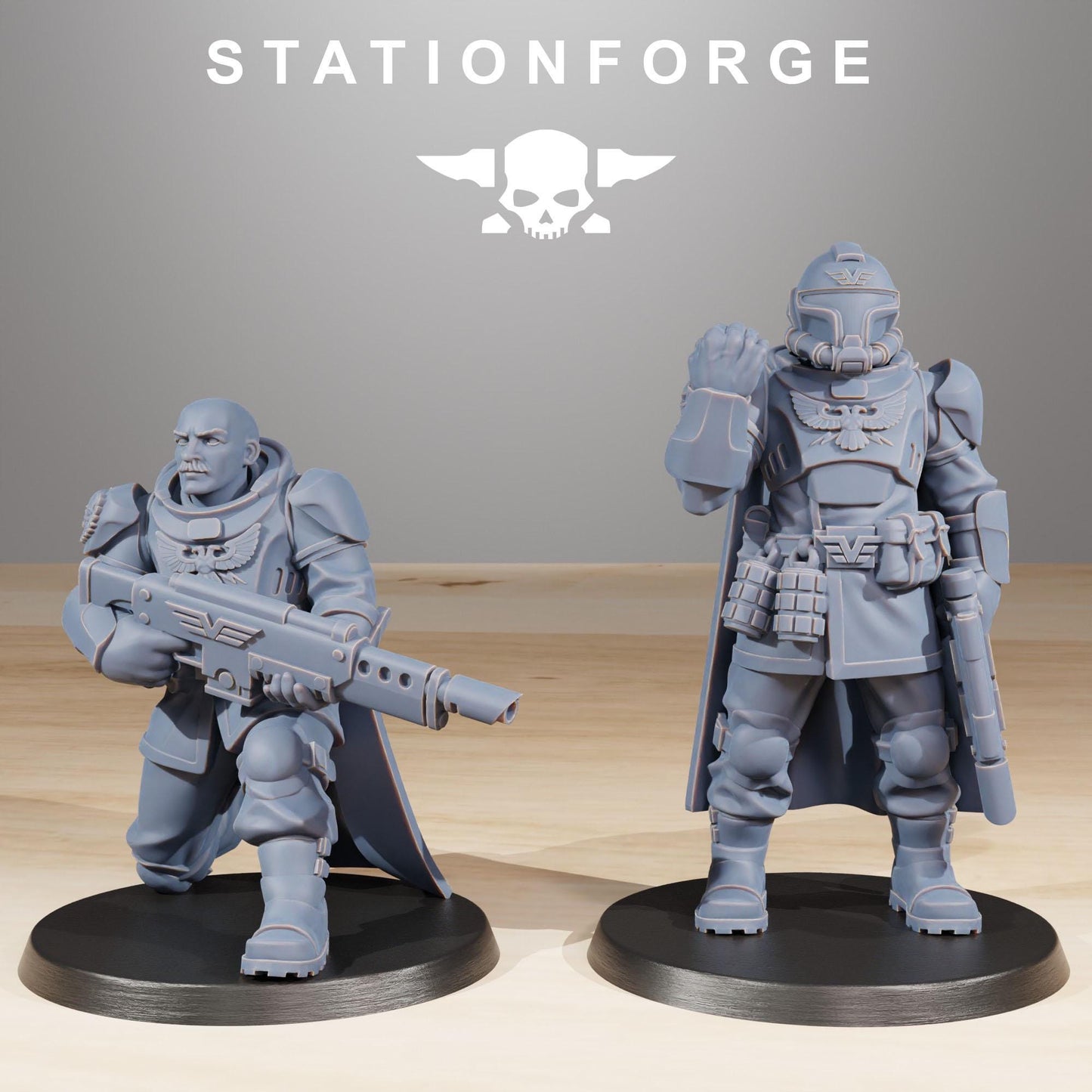 Vaskar Freedom Fighters, Death Korps Proxy, Sci-Fi Wargames Miniatures by STATIONFORGE