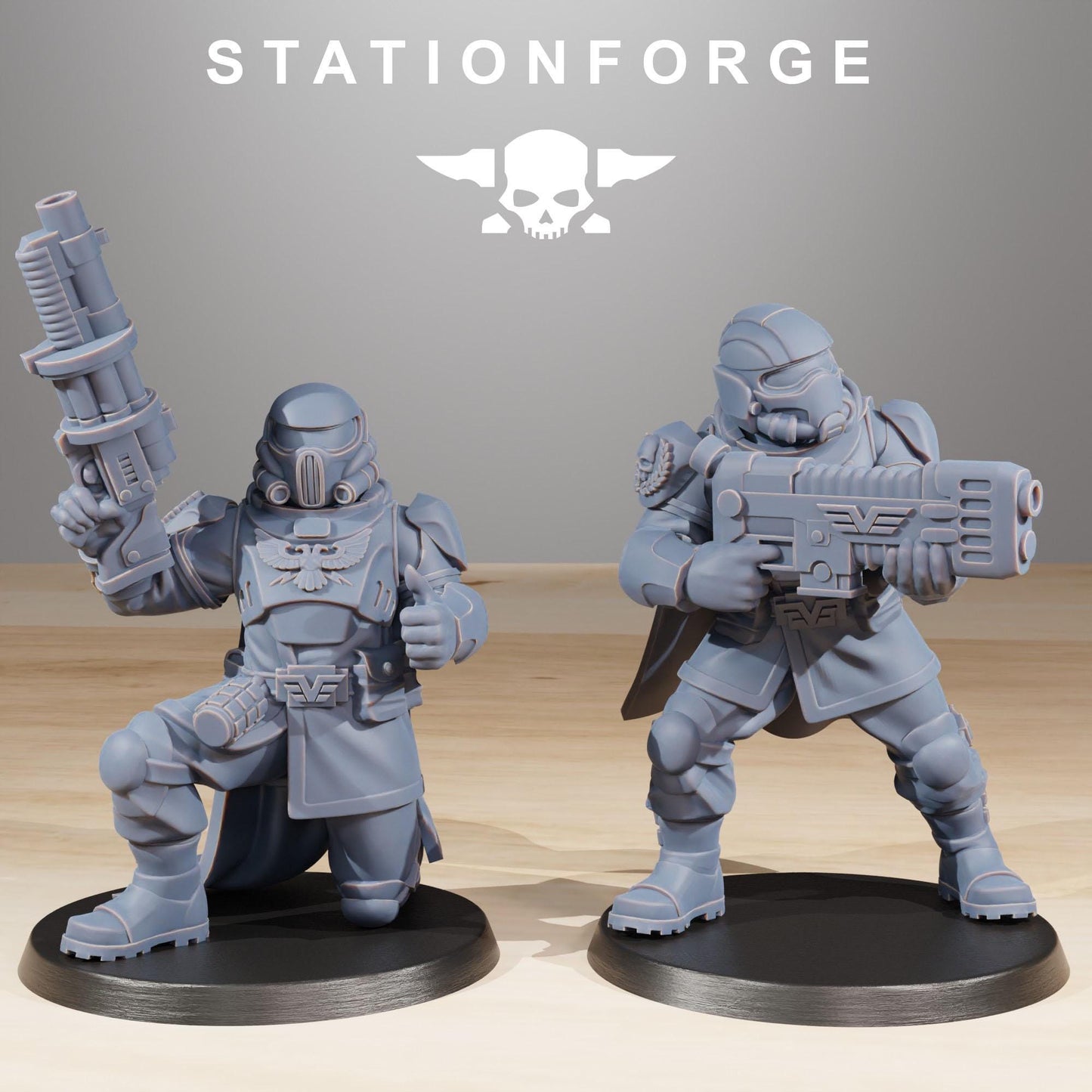 Vaskar Freedom Fighters, Death Korps Proxy, Sci-Fi Wargames Miniatures by STATIONFORGE