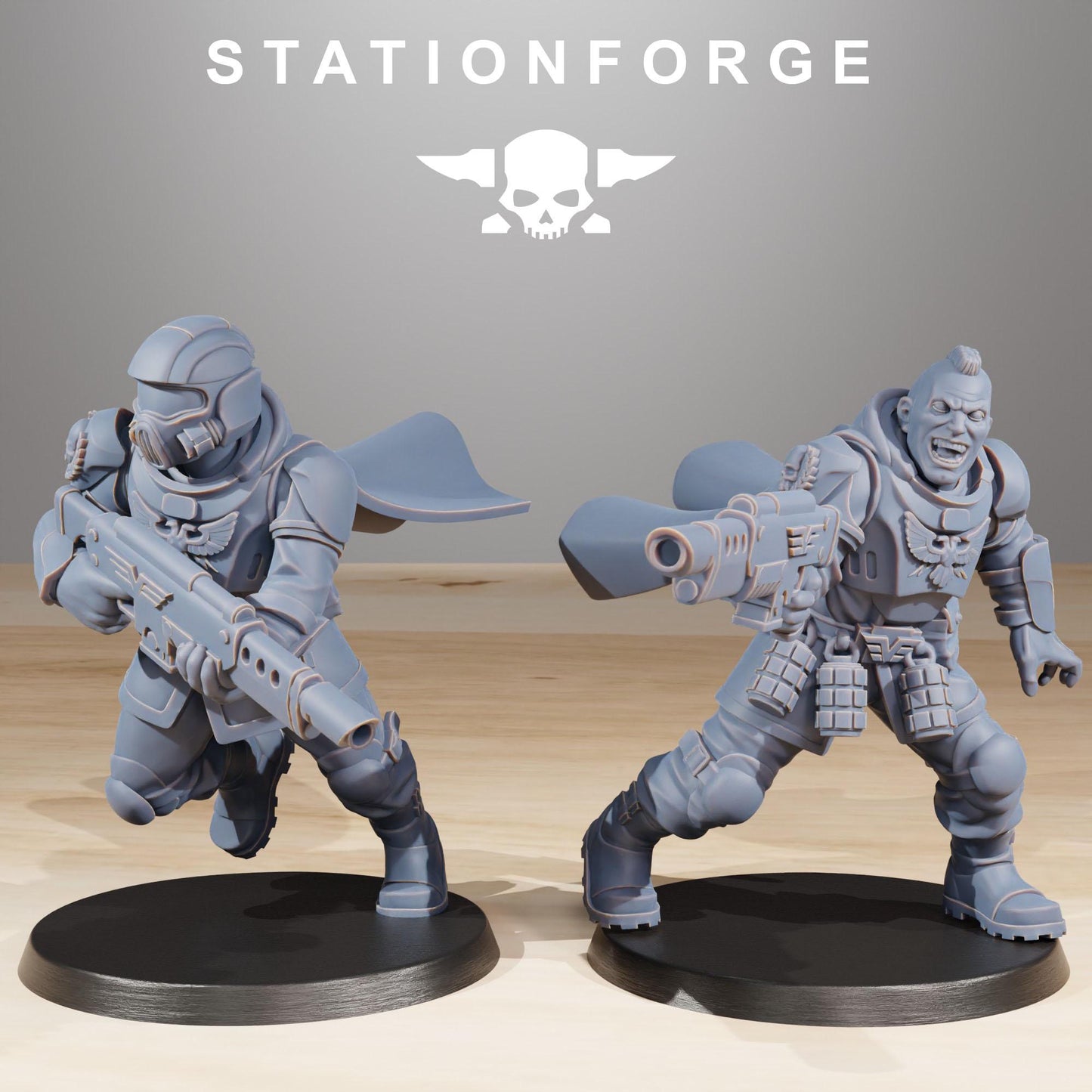 Vaskar Freedom Fighters, Death Korps Proxy, Sci-Fi Wargames Miniatures by STATIONFORGE