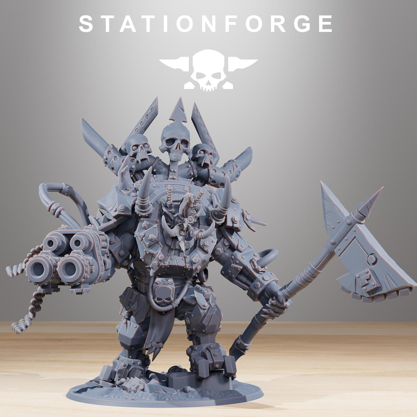 Orkaz Troll Boss, Space-Faring Orkish Menace Sculpted by STATIONFORGE, Grimdark Compatible, Sci-Fi Wargame Scale