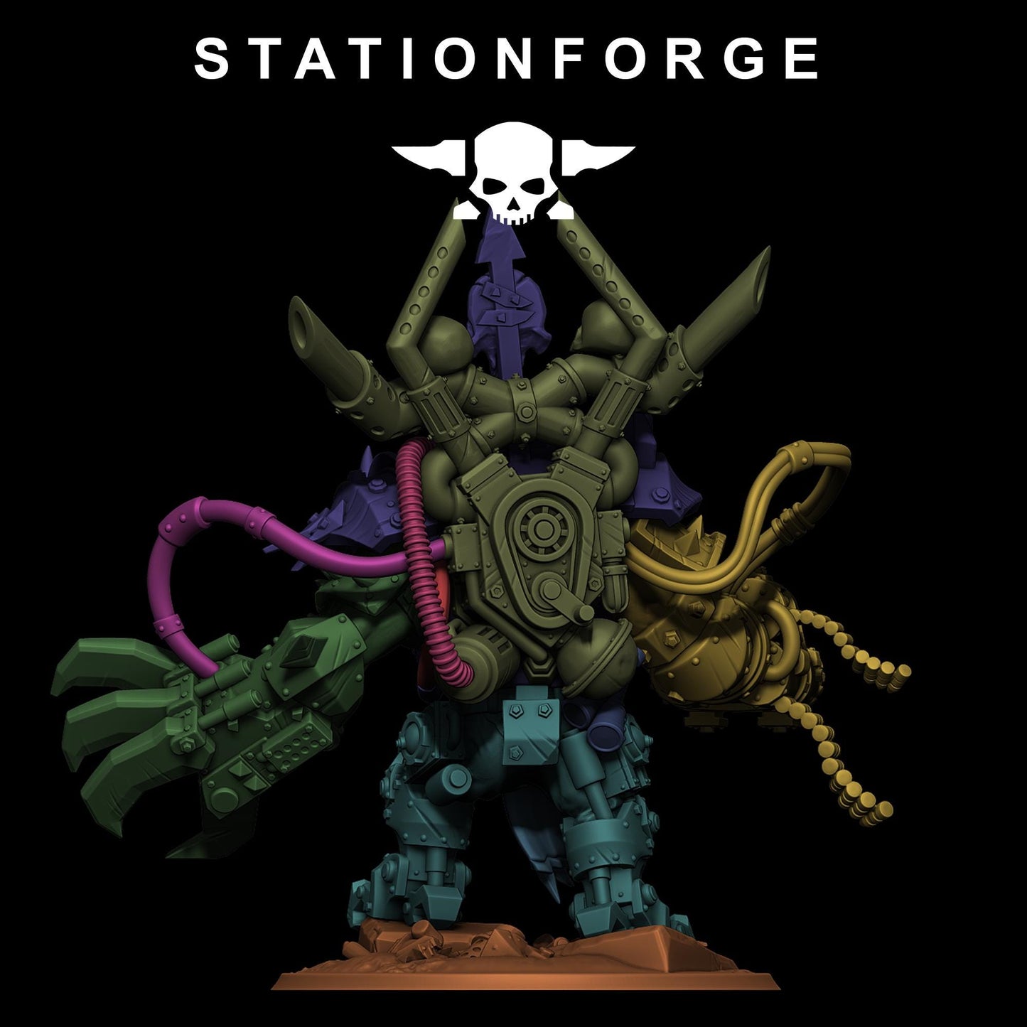 Orkaz Troll Boss, Space-Faring Orkish Menace Sculpted by STATIONFORGE, Grimdark Compatible, Sci-Fi Wargame Scale