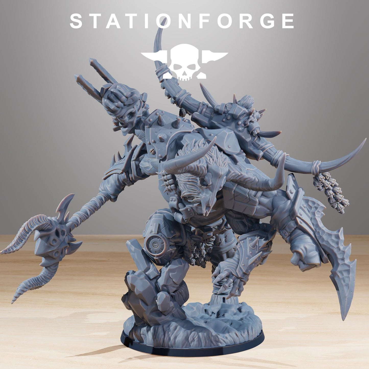 Corrupted Beasts Leader, Space-Faring Beastly Menace Sculpted by STATIONFORGE, Grimdark Compatible, Sci-Fi Wargame Scale