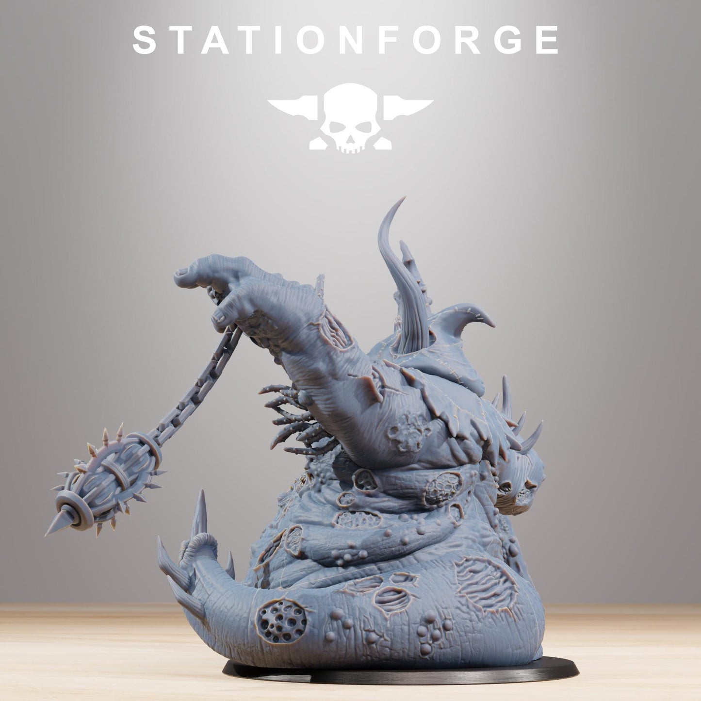 Corrupted Guard Sporeus, Chaotic Daemonic Monopose Miniatures Sculpted by STATIONFORGE  for Wargames set in the Grimdark Future