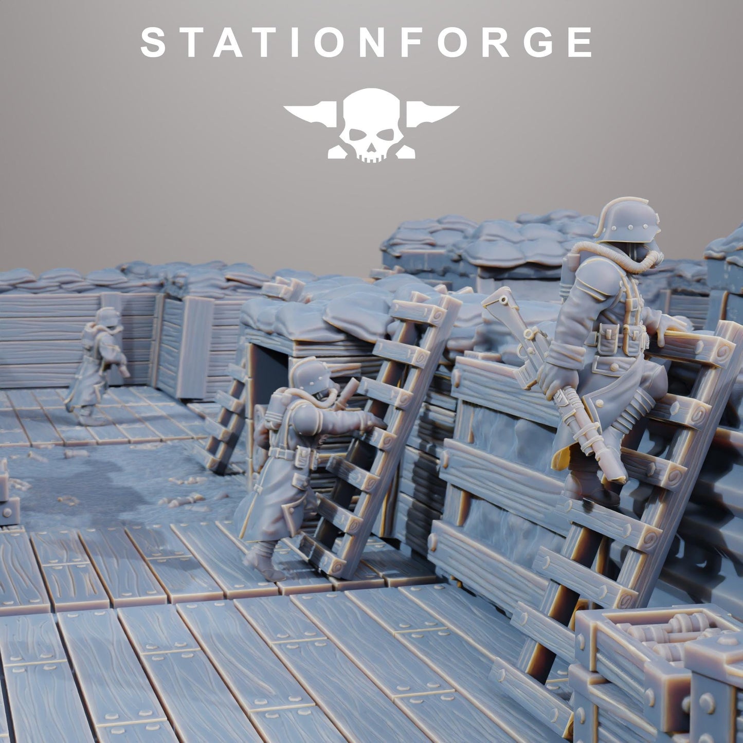 GrimGuard Trench Terrain by STATIONFORGE,  Trench Warfare Terrain, Perfect for Wargames