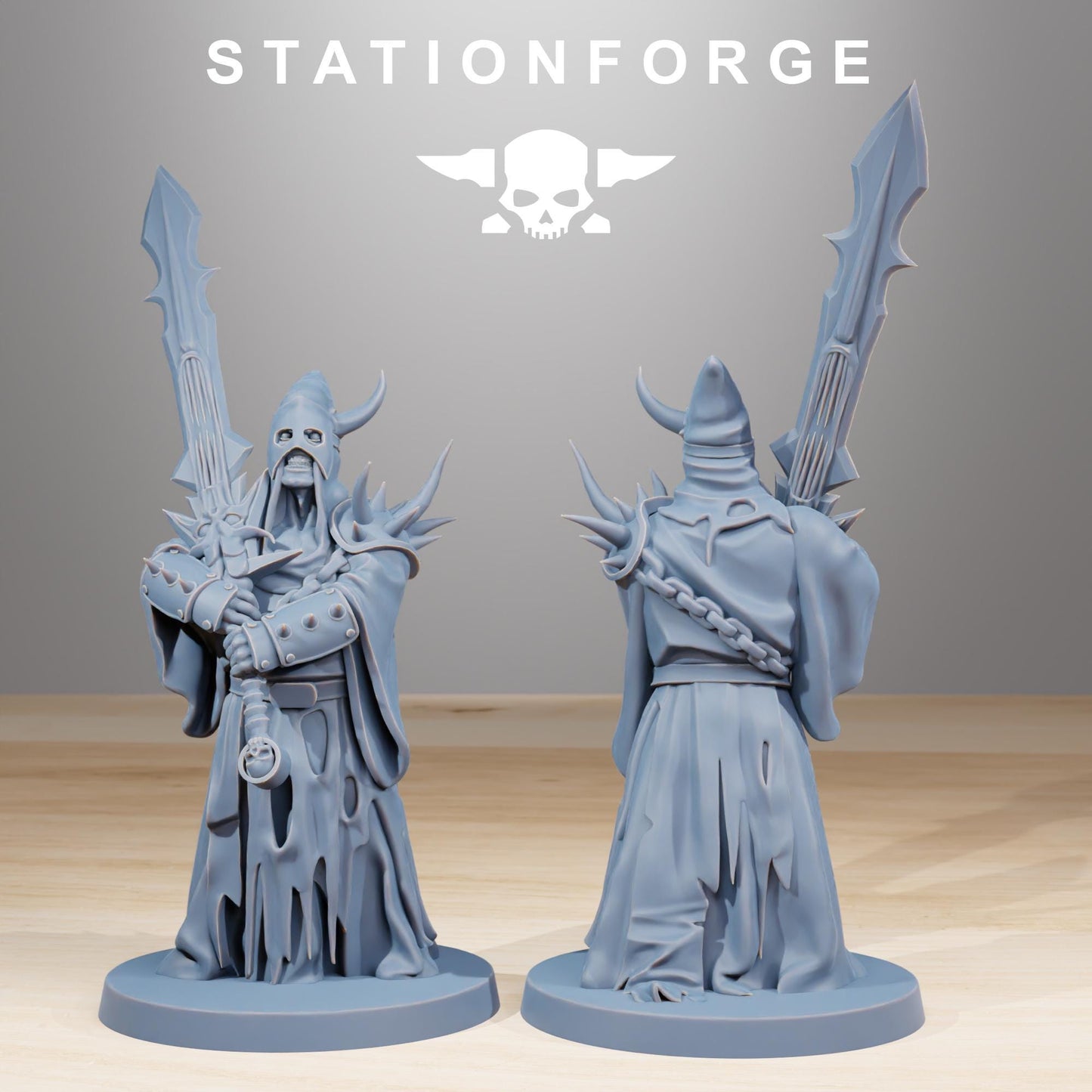 Corrupted Guard Fanatics, Chaos Worshipper Sci-Fi Wargames Miniatures by STATIONFORGE, Corrupted Imperial Guard