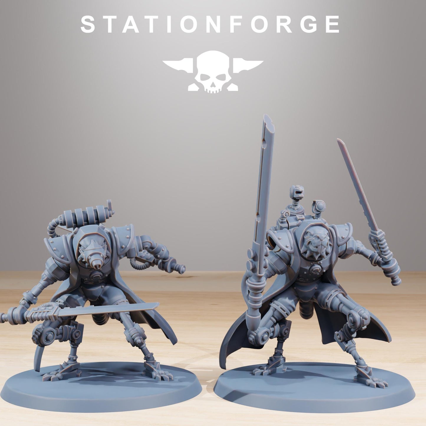 Raticus Curdsters, Space Techno-Rats, monopose Sci-Fi warriors by STATIONFORGE, Sci-Fi Wargames Rat-Themed Grimdark miniatures