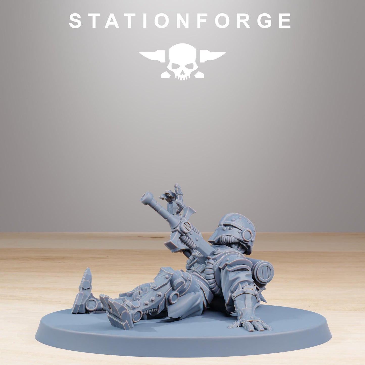Scavenger Wounded, Space Techno-bots, modular Sci-Fi warriors by STATIONFORGE, Sci-Fi Wargames Cyber-themed Grimdark miniatures