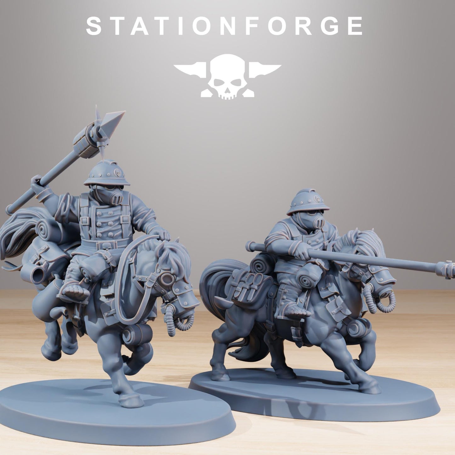 GrimGuard Pony Cavalry, Modular Set Miniatures by STATIONFORGE,  Imperial guard cavalry regiment