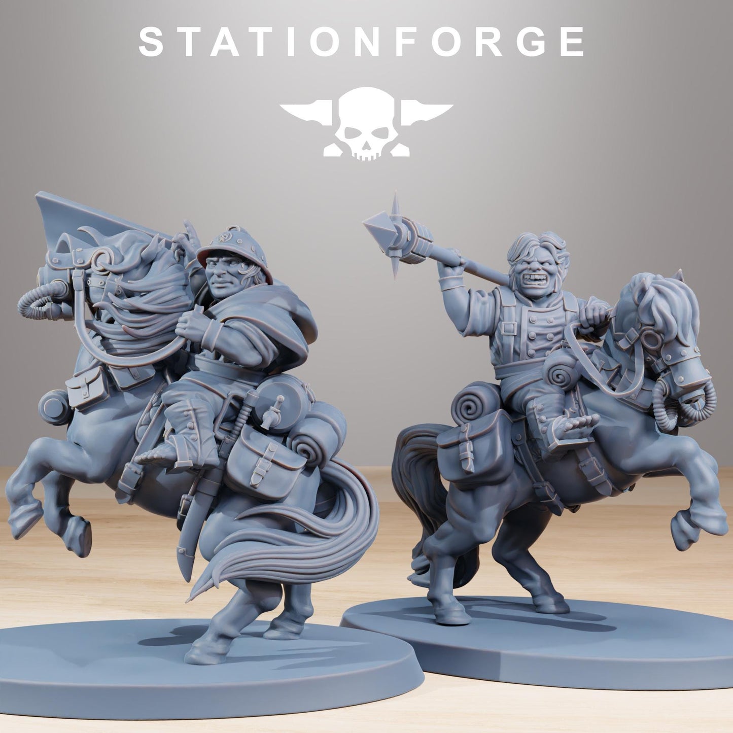 GrimGuard Pony Cavalry, Modular Set Miniatures by STATIONFORGE,  Imperial guard cavalry regiment