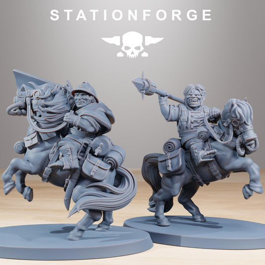 GrimGuard Pony Cavalry, Modular Set Miniatures by STATIONFORGE, Imperial guard cavalry regiment