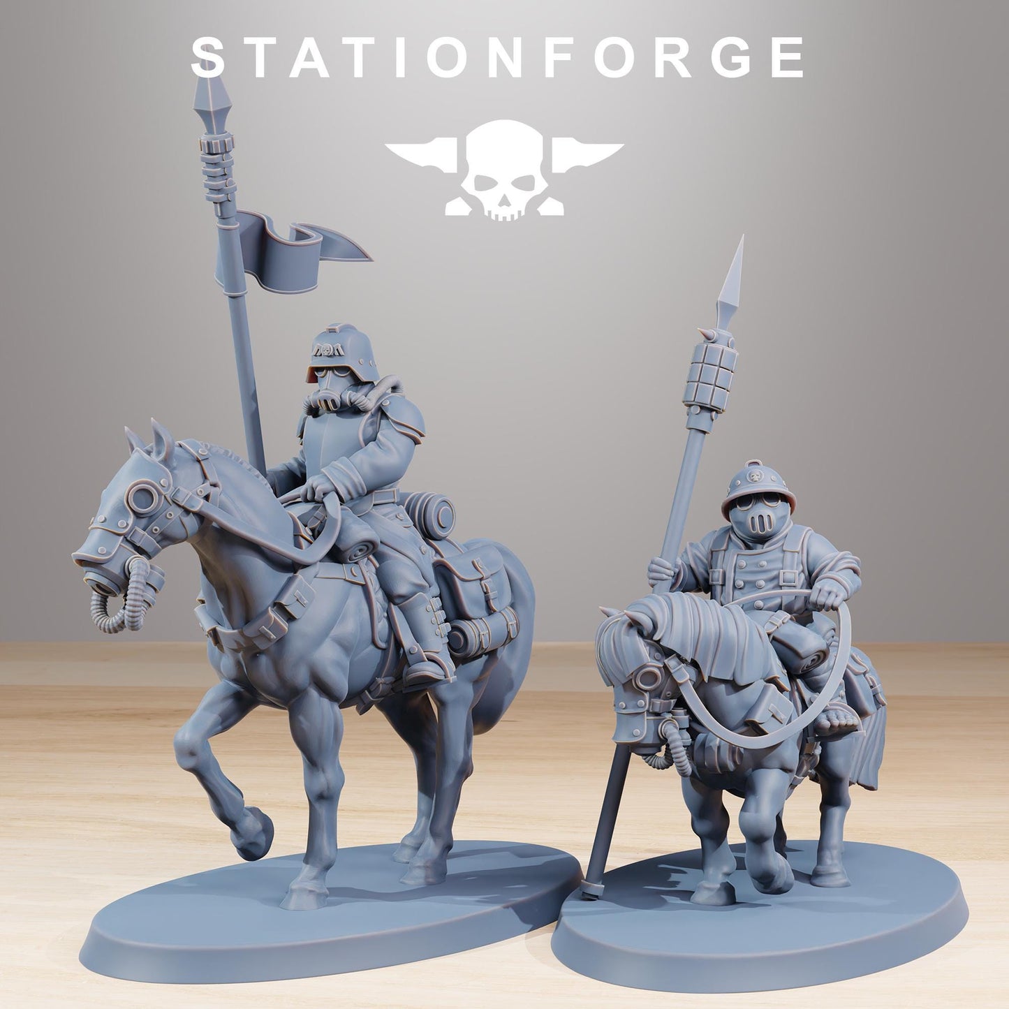 GrimGuard Pony Cavalry, Modular Set Miniatures by STATIONFORGE,  Imperial guard cavalry regiment