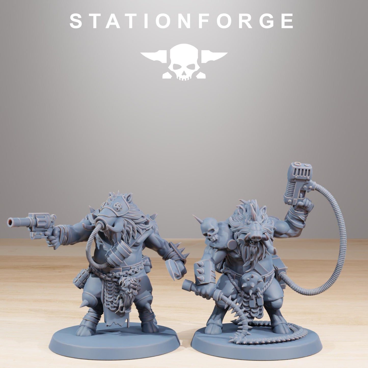 Corrupted Beasts, Space-Faring Orkish Menace Sculpted by STATIONFORGE, Grimdark Compatible, Sci-Fi Wargame Scale